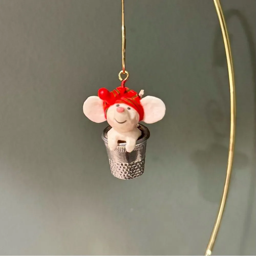 1978 Hallmark Little Trimmer Thimble Mouse Tree Trimmer Collection Ornament